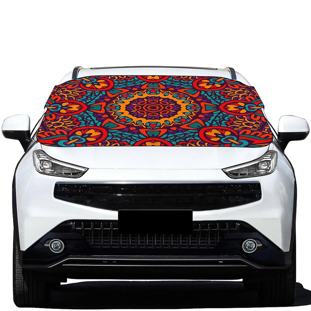 Bohemian Native Mandala Pattern Print Car Windshield Snow Cover