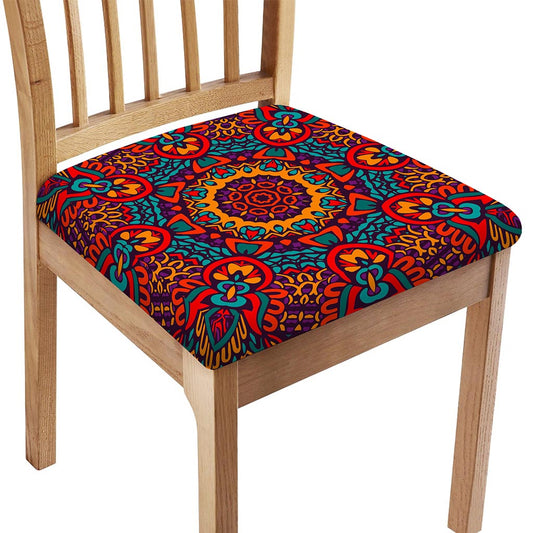 Bohemian Native Mandala Pattern Print Chair Cushion Cover