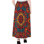 Bohemian Native Mandala Pattern Print Chiffon Maxi Skirt