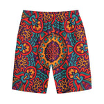 Bohemian Native Mandala Pattern Print Cotton Shorts