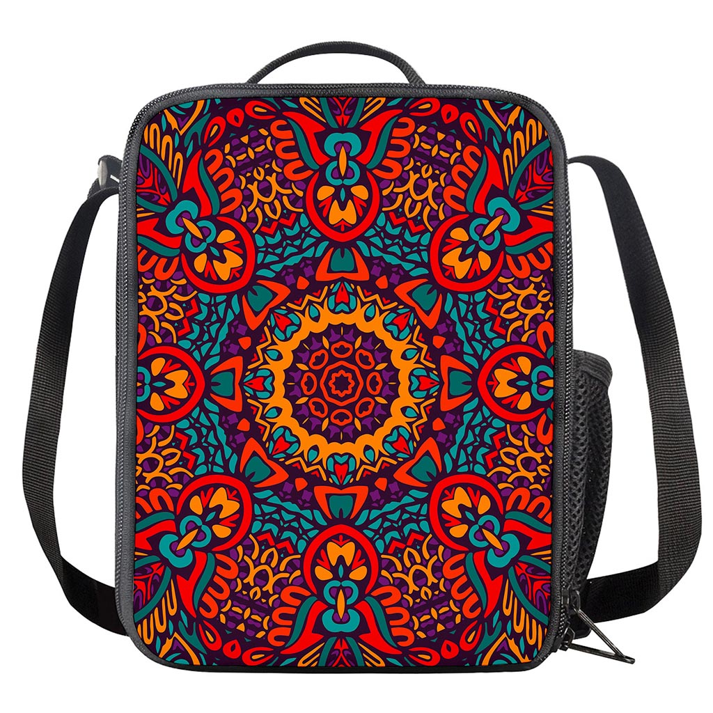 Bohemian Native Mandala Pattern Print Crossbody Lunch Bag