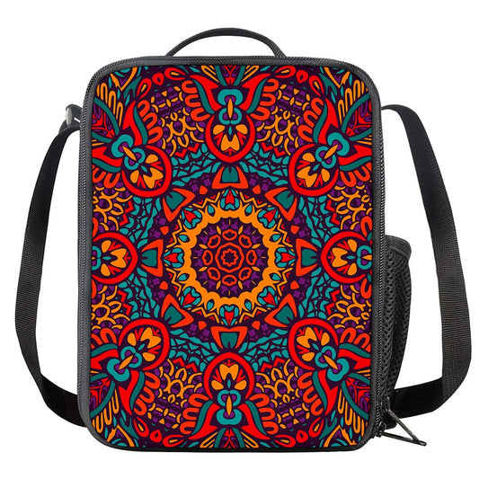 Bohemian Native Mandala Pattern Print Crossbody Lunch Bag