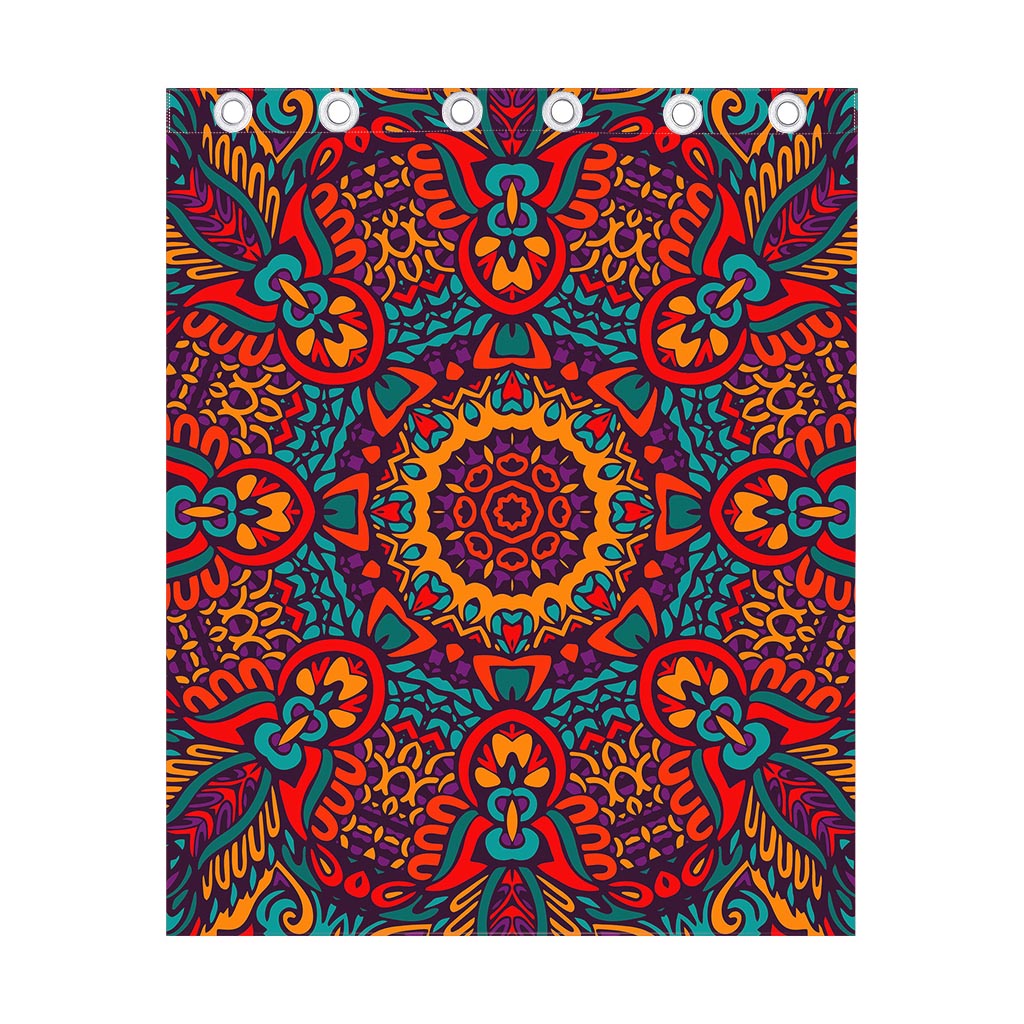 Bohemian Native Mandala Pattern Print Curtain