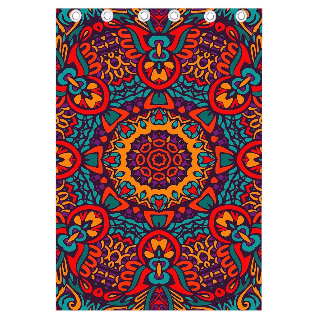 Bohemian Native Mandala Pattern Print Curtain