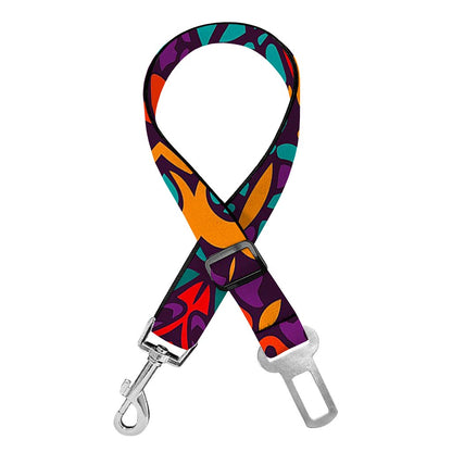 Bohemian Native Mandala Pattern Print Dog Seat Belt