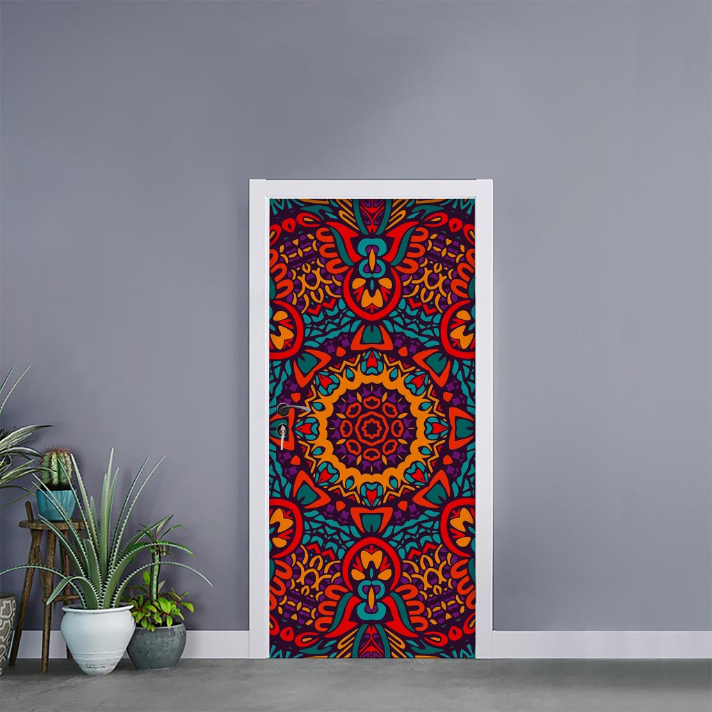 Bohemian Native Mandala Pattern Print Door Sticker