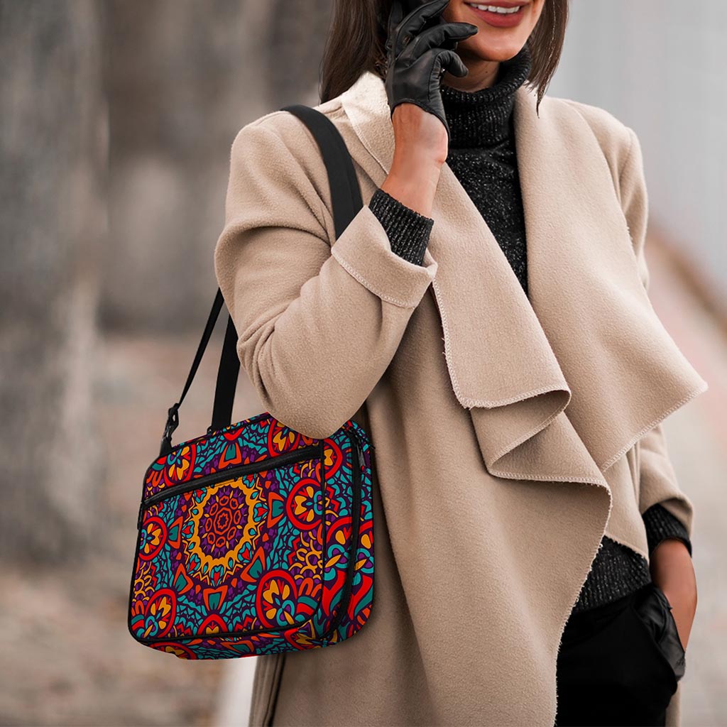 Bohemian Native Mandala Pattern Print Double Strap Bible Bag