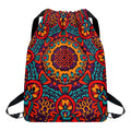 Bohemian Native Mandala Pattern Print Drawstring Backpack