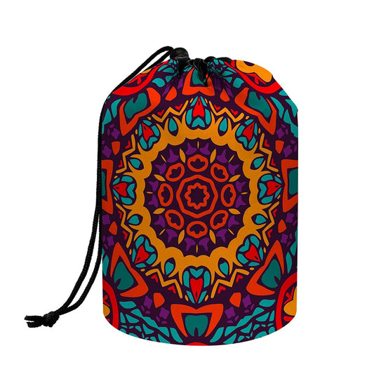 Bohemian Native Mandala Pattern Print Drawstring Makeup Bag