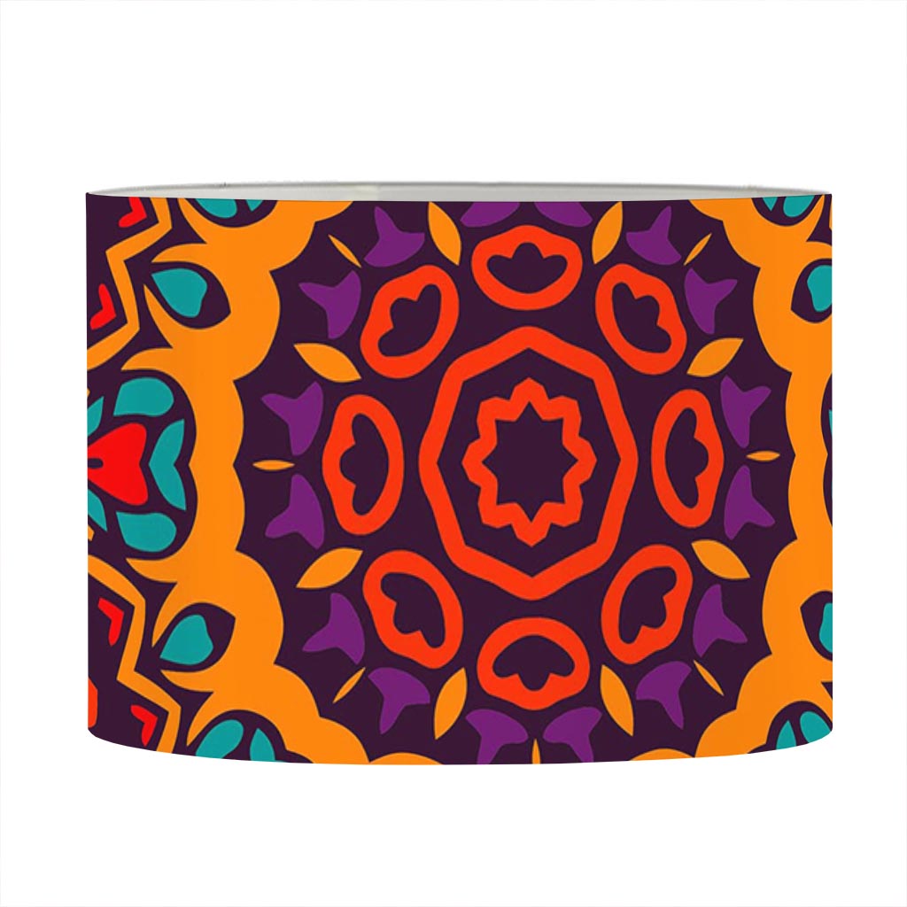 Bohemian Native Mandala Pattern Print Drum Lamp Shade