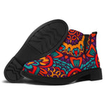 Bohemian Native Mandala Pattern Print Flat Ankle Boots