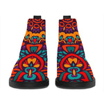 Bohemian Native Mandala Pattern Print Flat Ankle Boots