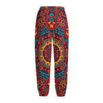 Bohemian Native Mandala Pattern Print Fleece Lined Knit Pants