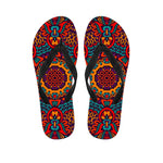 Bohemian Native Mandala Pattern Print Flip Flops