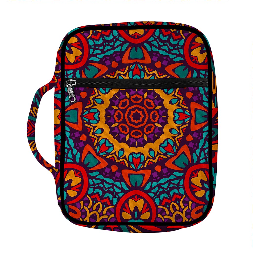 Bohemian Native Mandala Pattern Print Front Pocket Bible Bag