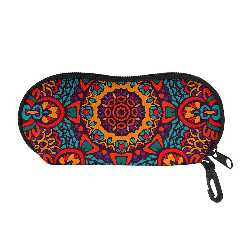 Bohemian Native Mandala Pattern Print Glasses Case