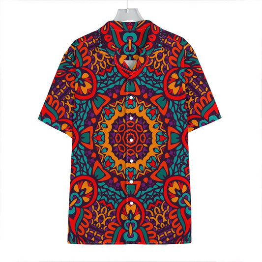 Bohemian Native Mandala Pattern Print Hawaiian Shirt