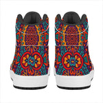 Bohemian Native Mandala Pattern Print High Top Leather Sneakers