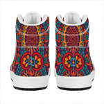 Bohemian Native Mandala Pattern Print High Top Leather Sneakers