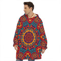 Bohemian Native Mandala Pattern Print Hoodie Blanket