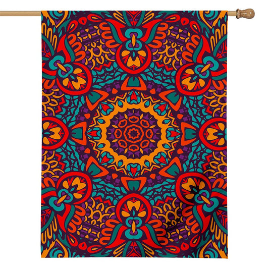 Bohemian Native Mandala Pattern Print House Flag