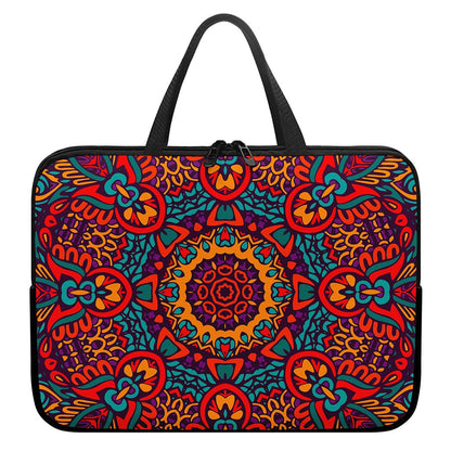 Bohemian Native Mandala Pattern Print Laptop Sleeve With Handle