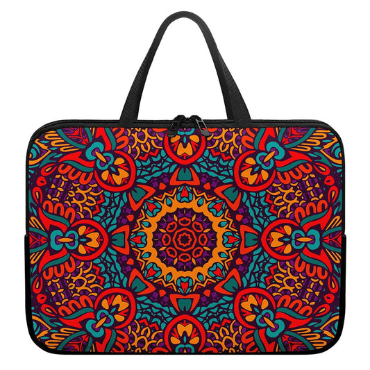 Bohemian Native Mandala Pattern Print Laptop Sleeve With Handle