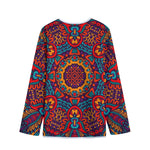 Bohemian Native Mandala Pattern Print Long Sleeve Short Coat
