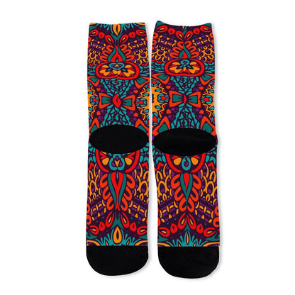 Bohemian Native Mandala Pattern Print Long Socks