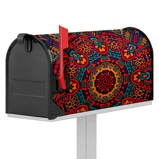 Bohemian Native Mandala Pattern Print Mailbox Cover