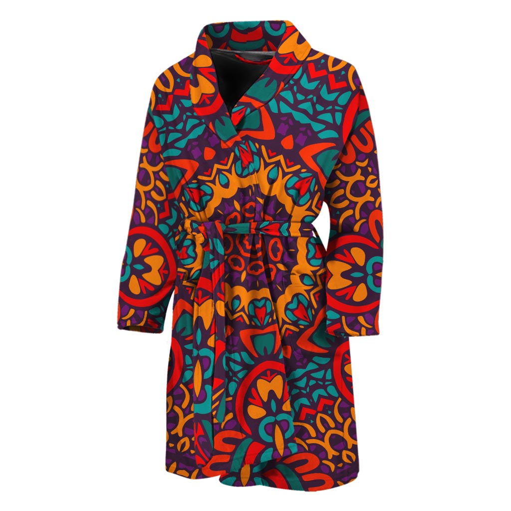Bohemian Native Mandala Pattern Print Men's Bathrobe