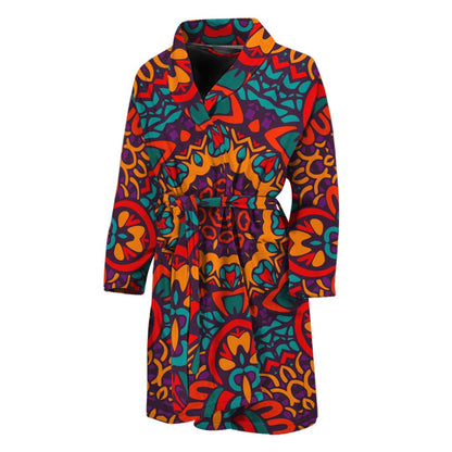 Bohemian Native Mandala Pattern Print Men's Bathrobe