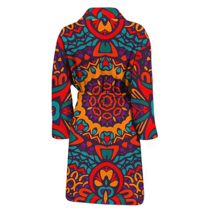 Bohemian Native Mandala Pattern Print Men's Bathrobe