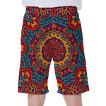 Bohemian Native Mandala Pattern Print Men's Beach Shorts