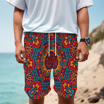 Bohemian Native Mandala Pattern Print Men's Cargo Shorts