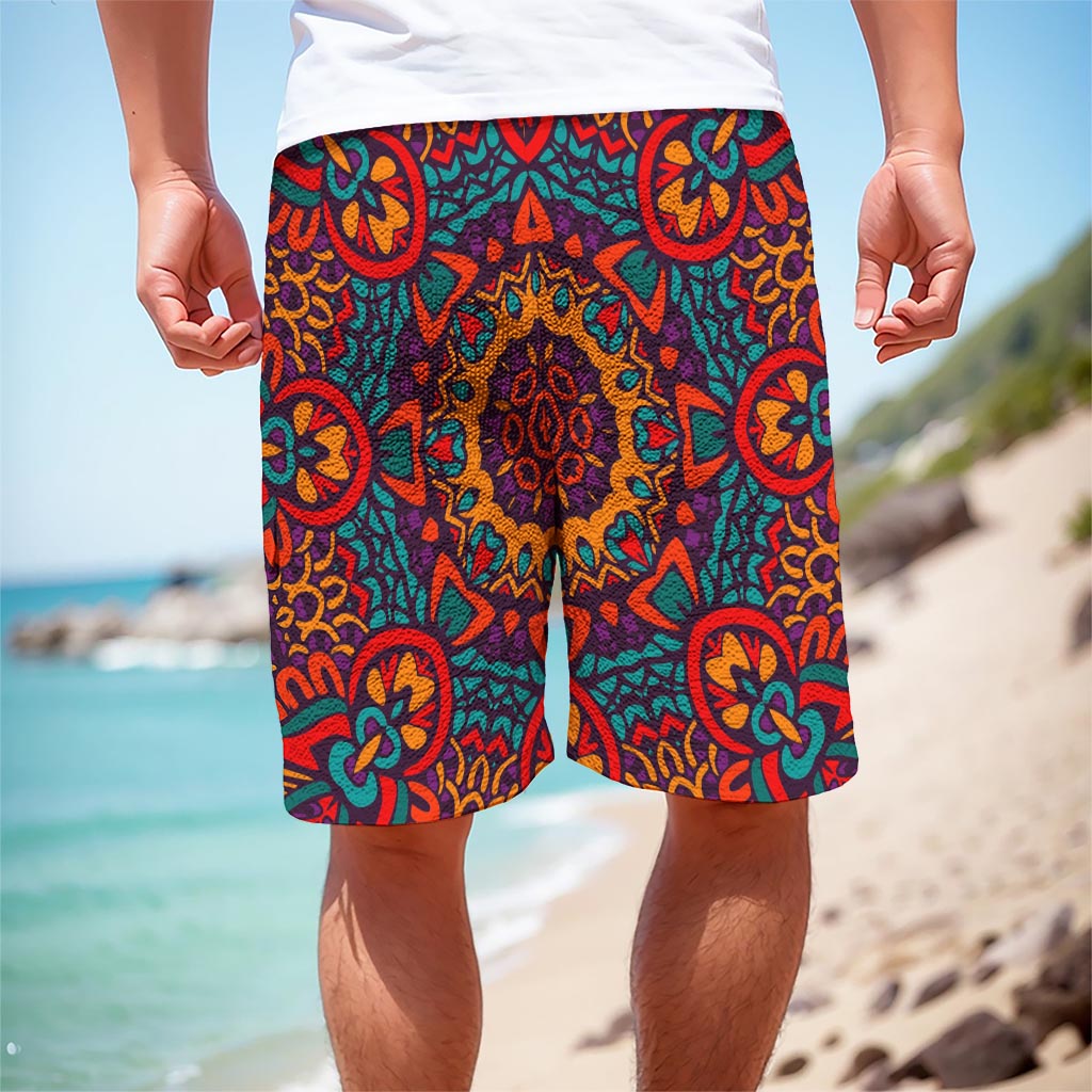 Bohemian Native Mandala Pattern Print Men's Cargo Shorts
