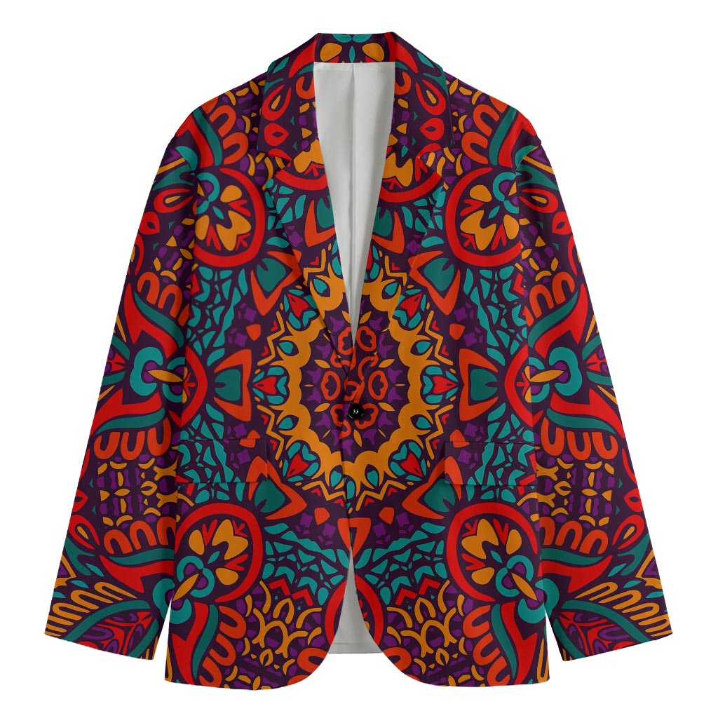 Bohemian Native Mandala Pattern Print Men's Cotton Blazer