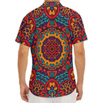 Bohemian Native Mandala Pattern Print Men's Deep V-Neck Shirt
