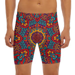 Bohemian Native Mandala Pattern Print Men's Long Boxer Briefs