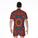 Bohemian Native Mandala Pattern Print Men's Rompers