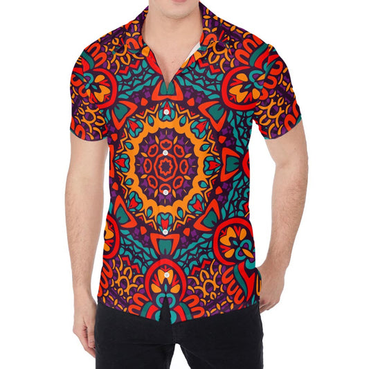 Bohemian Native Mandala Pattern Print Men's Shirt