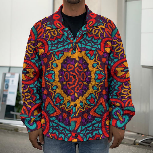 Bohemian Native Mandala Pattern Print Men's Shirt Jacket
