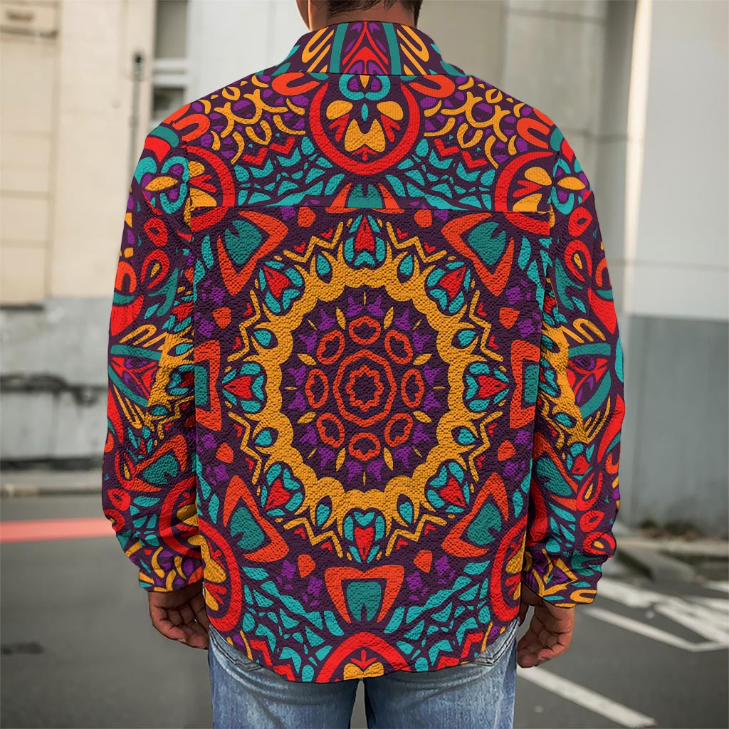 Bohemian Native Mandala Pattern Print Men's Shirt Jacket