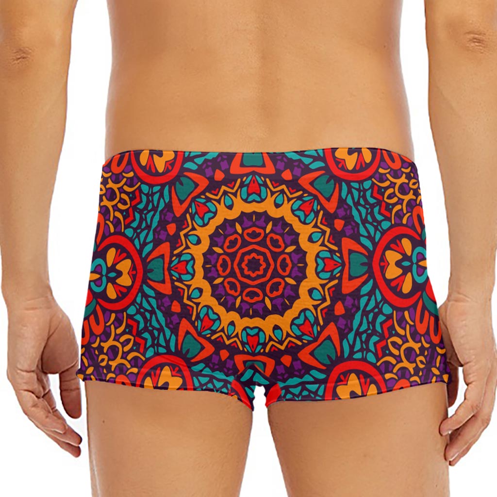 Bohemian Native Mandala Pattern Print Men's Short Boxer Briefs