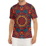 Bohemian Native Mandala Pattern Print Men's Short Sleeve Rash Guard