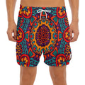 Bohemian Native Mandala Pattern Print Men's Split Running Shorts