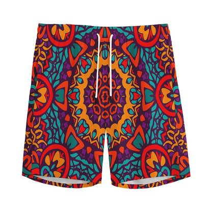 Bohemian Native Mandala Pattern Print Men's Sports Shorts