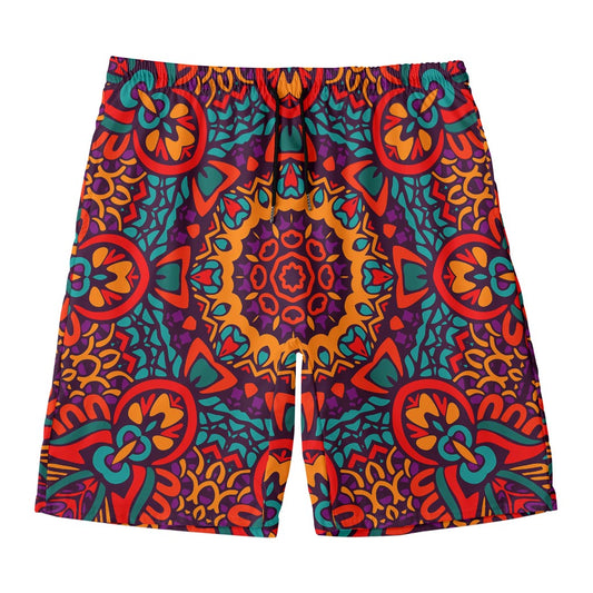 Bohemian Native Mandala Pattern Print Men's Swim Trunks