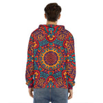 Bohemian Native Mandala Pattern Print Men's Velvet Pullover Hoodie