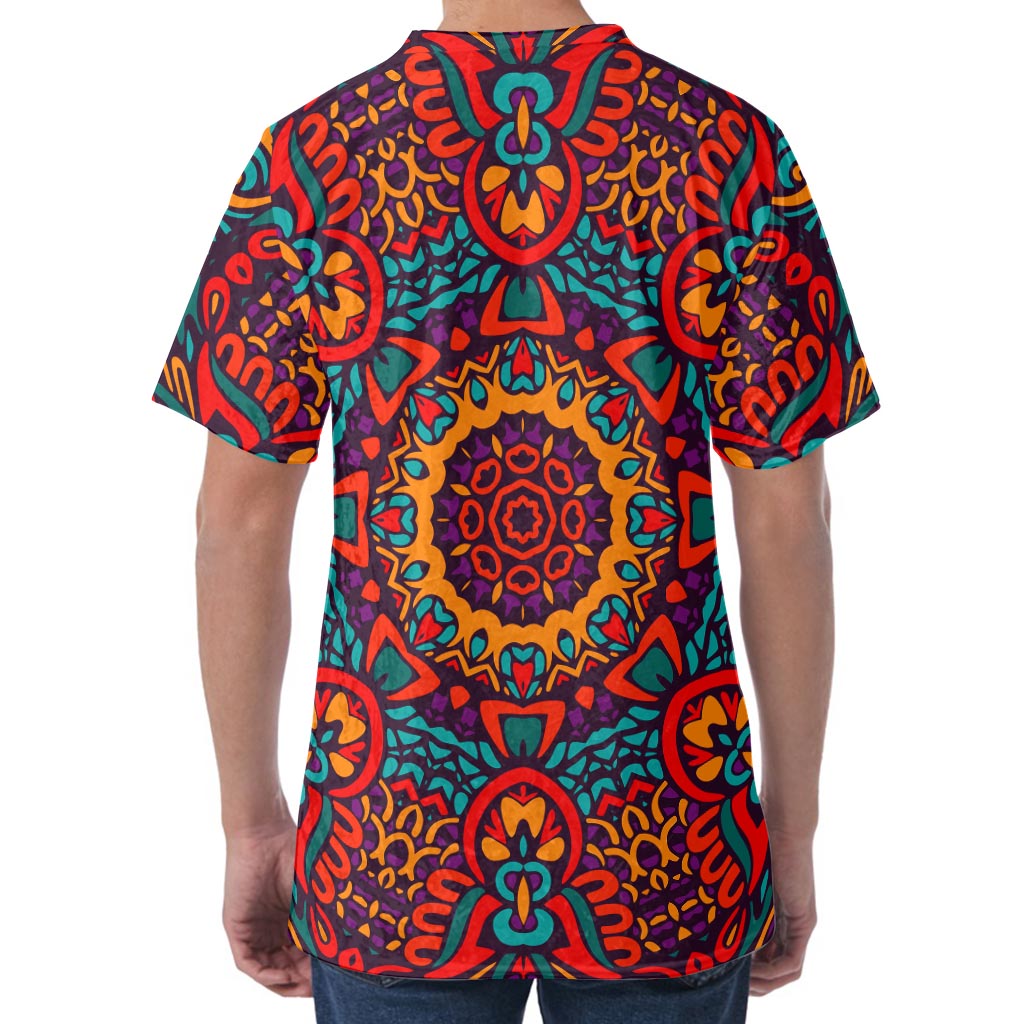 Bohemian Native Mandala Pattern Print Men's Velvet T-Shirt